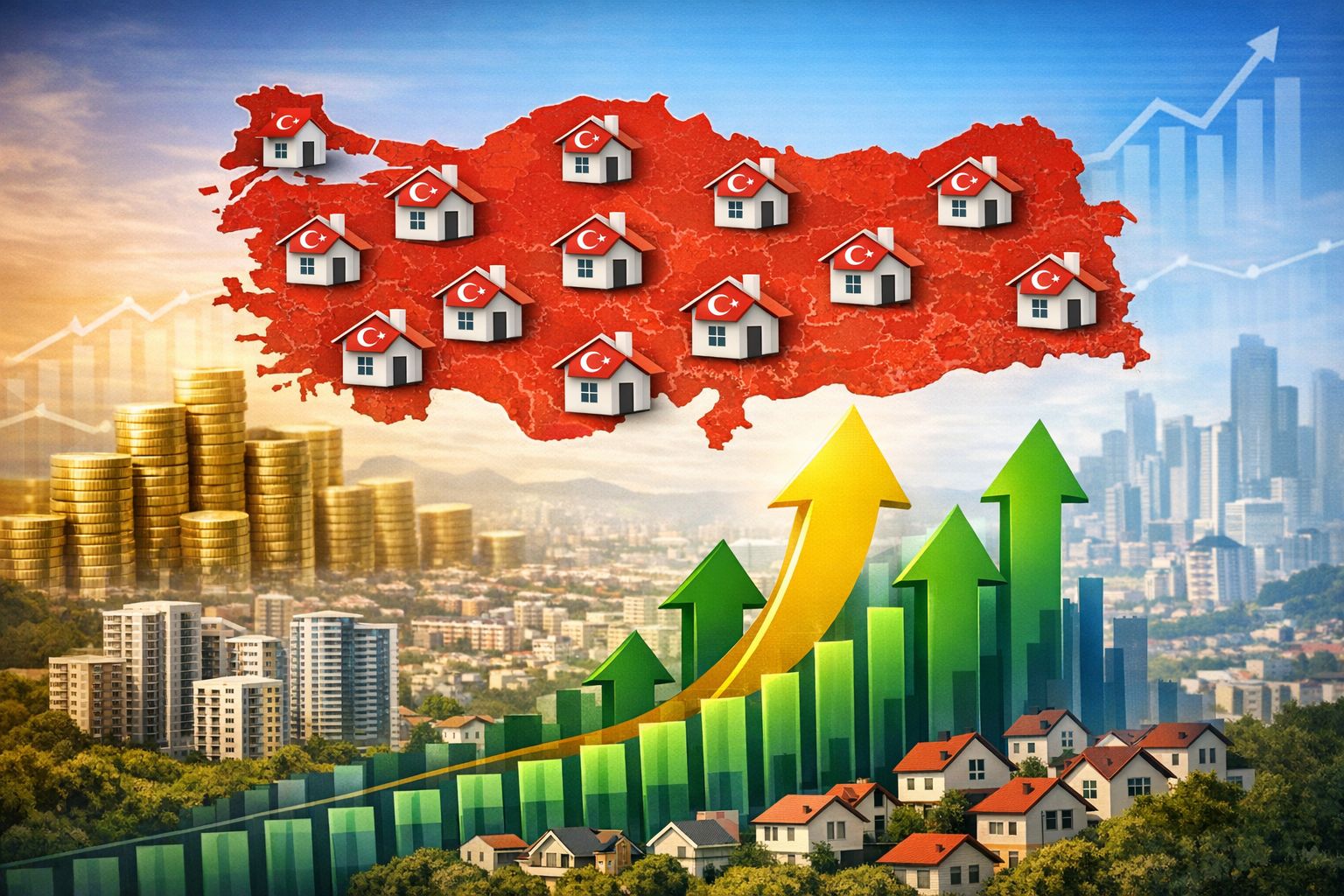 TÜRKİYE GENELİNDE KONUT FİYATLARINDA YENİ DÖNEM : MART AYINDA DİKKAT ÇEKEN HAREKETLİLİK